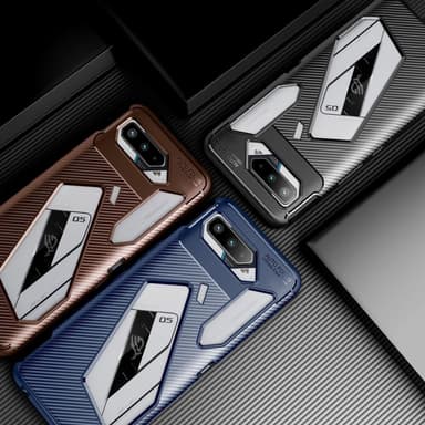 Asus ROG Phone 5 TPU Karbonfiber Tekstur - Svart
