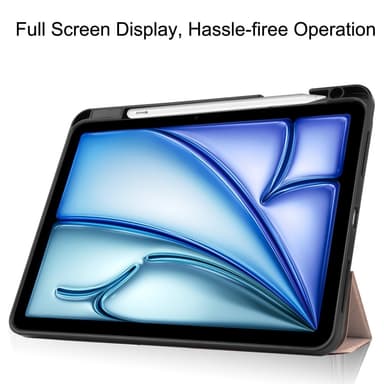 Til iPad Air 11 (2024) Slim Fit Trifoldbart deksel Pennerom - RoseGold
