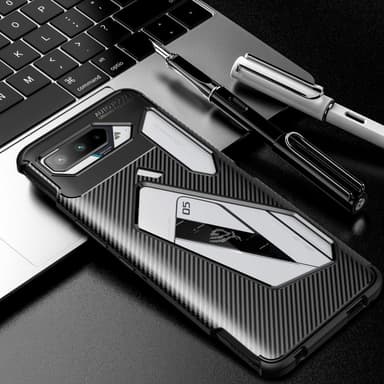 Asus ROG Phone 5 TPU Karbonfiber Tekstur - Svart
