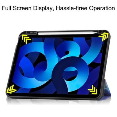 Apple iPad 10.9 2022 Trippeldeksel med smal passform Pennholder - Galaxy