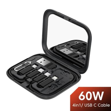 TOOCKI USB-C til USB-C kabel USB+IP+Micro USB-adapterveske