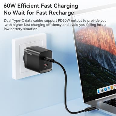 TOOCKI USB-C til USB-C kabel USB+IP+Micro USB-adapterveske