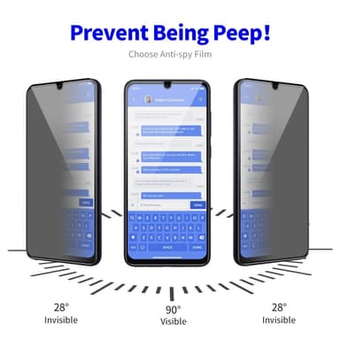 ENKAY For Samsung Galaxy A15 Anti-Spy Skjermbeskytter Full Dekning