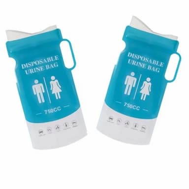 4 stk 750 ml biltissefri nødurinpose Engangs campingstrømpe