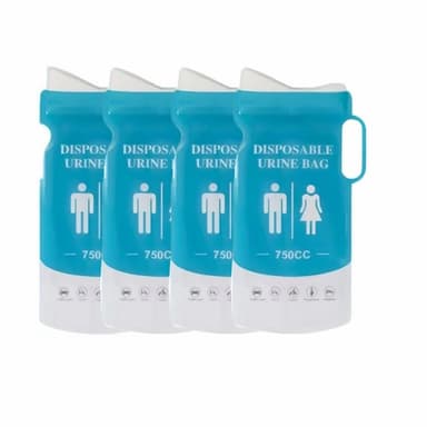 4 stk 750 ml biltissefri nødurinpose Engangs campingstrømpe