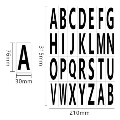 2 ark 7,6* 3 cm numeriske etikettklistremerker Figurer