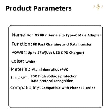 Lightning til USB-C-adapter for iPhone 15