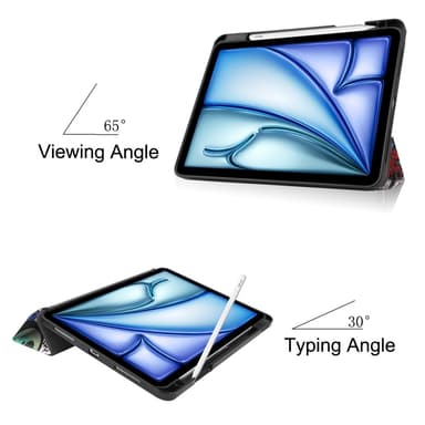 Til iPad Air 11 (2024) Slim Fit Trifoldbart deksel Pennebrett - Graffiti
