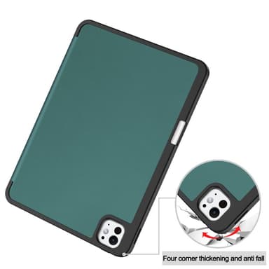 Til iPad Pro 11 (2024) Slim Fit Tri-Foldbart Etui Pennebrett - Grønn