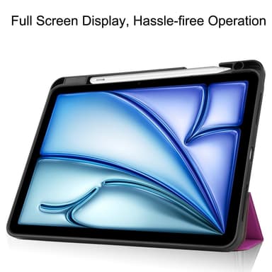 Til iPad Air 11 (2024) Slim Fit Trifoldbart deksel Pennebrett - Lilla