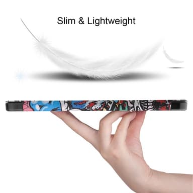 Til iPad Air 11 (2024) Slim Fit Trifoldbart deksel Pennebrett - Graffiti