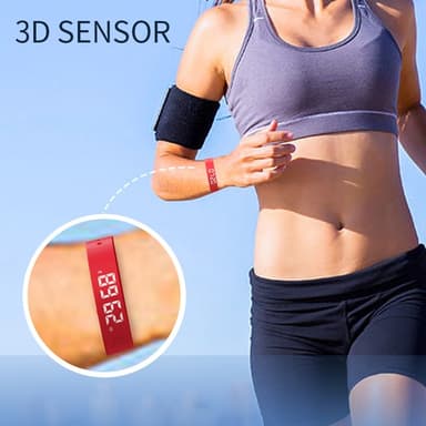 Smart armbånd vibrerende alarm søvnovervåking digital skjerm - rød