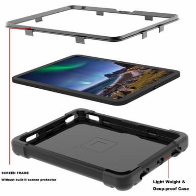 Heavy Duty Armor-deksel til iPad 10.9 2022 Gen 10 - Svart