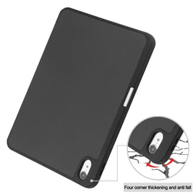 Apple iPad 10.9 2022 Slim Fit Trifoldbart deksel Pennebrett - Svart