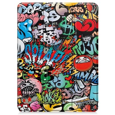 Til iPad Pro 11 (2024) Slim Fit Trifoldbart deksel Pennebrett - Graffiti