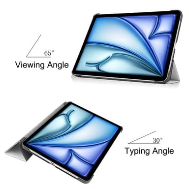Til iPad Air 11 (2024) Slim Fit Tri-Foldbart Deksel - Hvit