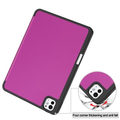 Til iPad Pro 11 (2024) Slim Fit Trifoldbart deksel Pennebrett - Lilla