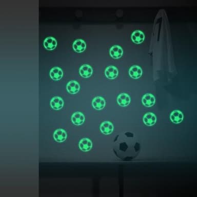 12 stk Fotball selvlysende klistremerker Veggdekal Barnerom