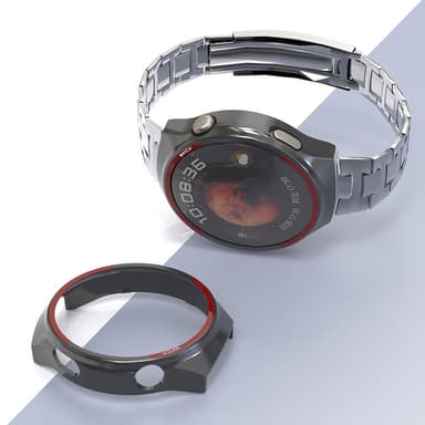 For Huawei Watch 4 Pro Watch Case Beskyttelsesveske - Svart+Rød