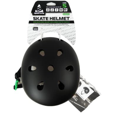 SportMe Skatehjelm S 46-53cm Green Buckle Black