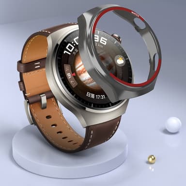 For Huawei Watch 4 Pro Watch Case Beskyttelsesveske - Svart+Rød