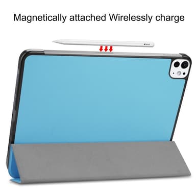 Til iPad Pro 11 (2024) Slim Fit Trifoldbart deksel - Lyseblå