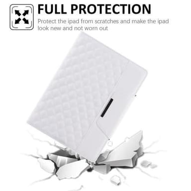 Til iPad 10.9 2022 Gen 10 Sammenleggbart Veske - Hvit
