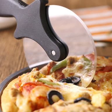 Pizza Slicer Pizza Skjærekniv Kakeverktøy Pizzahjul - Svart