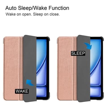 Til iPad Air 11 (2024) Slim Fit Trifoldbart deksel - RoseGold