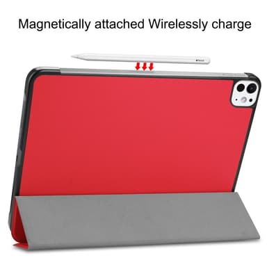 Til iPad Pro 11 (2024) Slim Fit Tri-Foldbart Deksel - Rød