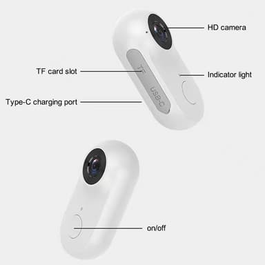 Minikamera Lyd Clip-on Videoopptaker Kroppskamera Sportskamera