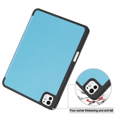 Til iPad Pro 11 (2024) Slim Fit Tri-Foldbart Pennebrett - Lyseblå