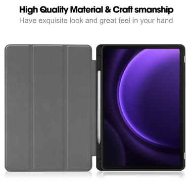 Slim Fit Dekseldeksel til Samsung Galaxy Tab S9/S9 FE - Svart