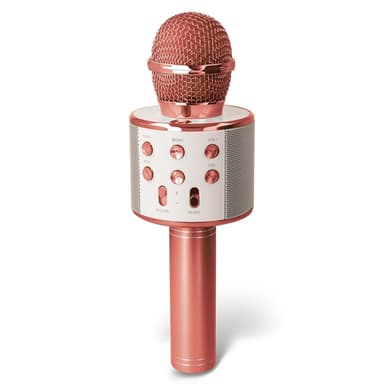 Forever BMS-300 Lite Bluetooth-karaokemikrofon med høyttaler, rosa gull