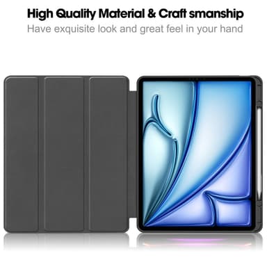 Til iPad Air 13 (2024) Slim Fit Trifoldbart deksel Pennebrett - Blossom