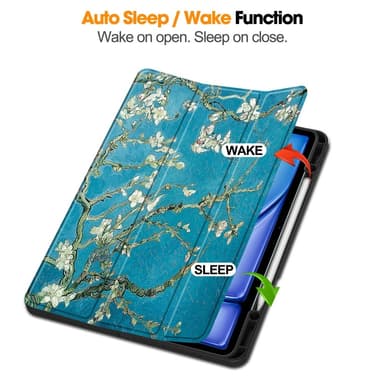 Til iPad Air 13 (2024) Slim Fit Trifoldbart deksel Pennebrett - Blossom
