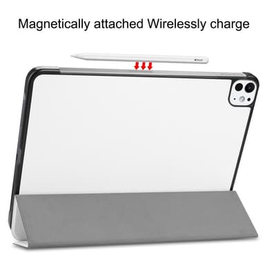 Til iPad Pro 11 (2024) Slim Fit Tri-Foldbart Deksel - Hvit