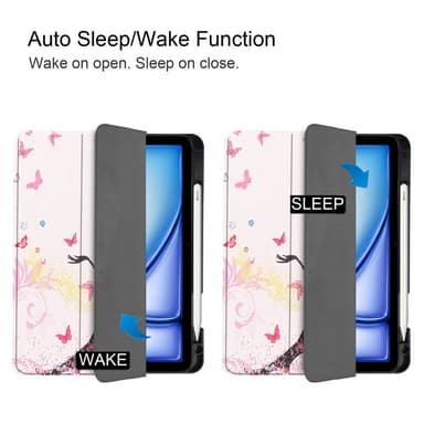 Til iPad Air 11 (2024) Slim Fit Trifoldbar Blyantveske - Jente