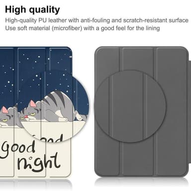 Apple iPad 10.9 2022 Trippeldeksel med smal passform Pennholder - Katt