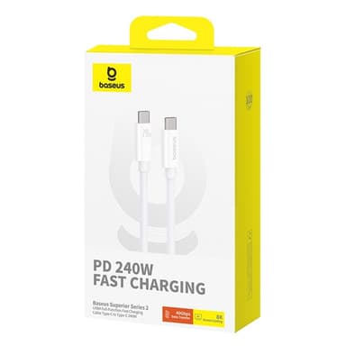 BASEUS Superior 1M hurtigladekabel 240W USB-C til USB-C