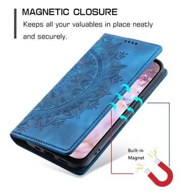For Samsung Galaxy S25 Lommebok Deksel Shell Mandala Blomstermønster