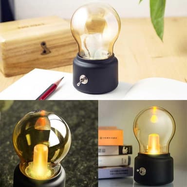 Retro lyspære for nattbord LED-lampe oppladbar