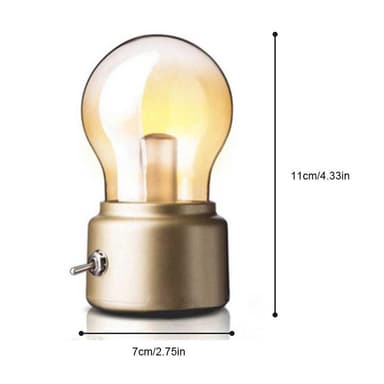 Retro lyspære for nattbord LED-lampe oppladbar