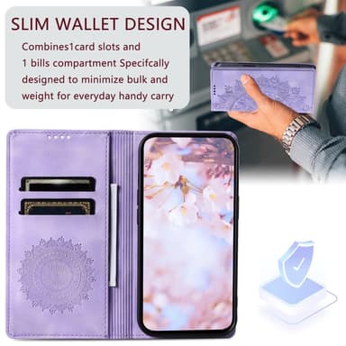 For Samsung Galaxy S25 Lommebok Deksel Shell Mandala Blomstermønster