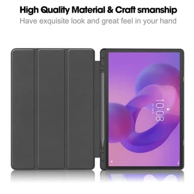 For Lenovo Idea Tab Pro Case Tri-Fold stativdeksel med penneholder - Mørk blå