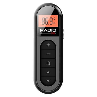 RADIO MI03 Pocket FM-radio med klips for sport/løping/møter