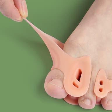 2-pakke tre-hulls tåseparator Anti-skli vaskbar Gjenbrukbar Beige