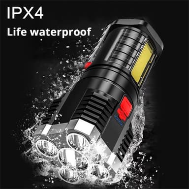 Lommelykt IPX4 vanntett 5 LED høy lysstyrke COB-lampe 800mAh litiumbatteri