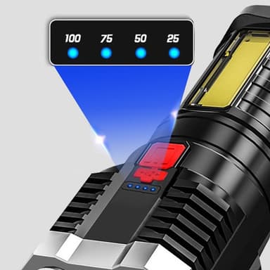 Lommelykt IPX4 vanntett 5 LED høy lysstyrke COB-lampe 800mAh litiumbatteri