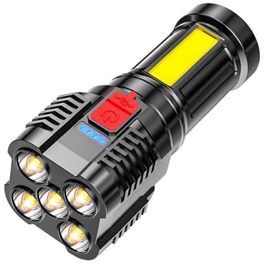 Lommelykt IPX4 vanntett 5 LED høy lysstyrke COB-lampe 800mAh litiumbatteri